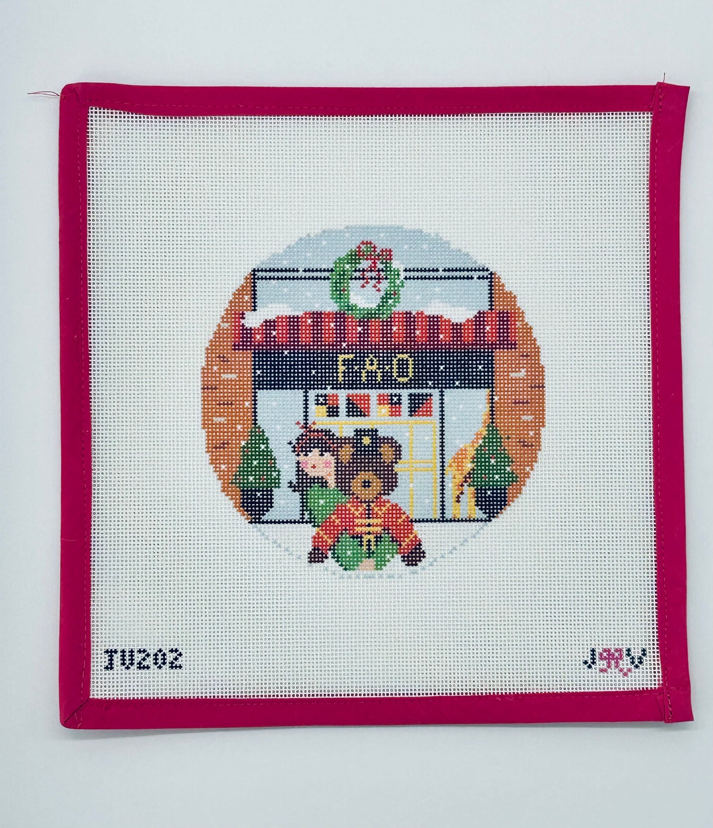 Fao Brunette Round Needlepoint Canvas