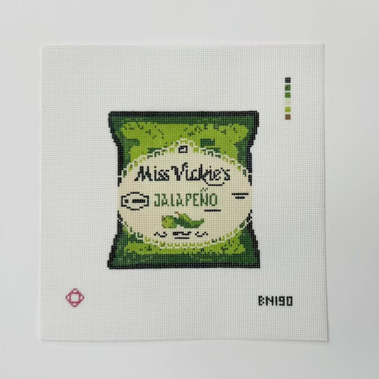 Miss Vicky’s Jalapeño Chips Needlepoint Ornament Canvas