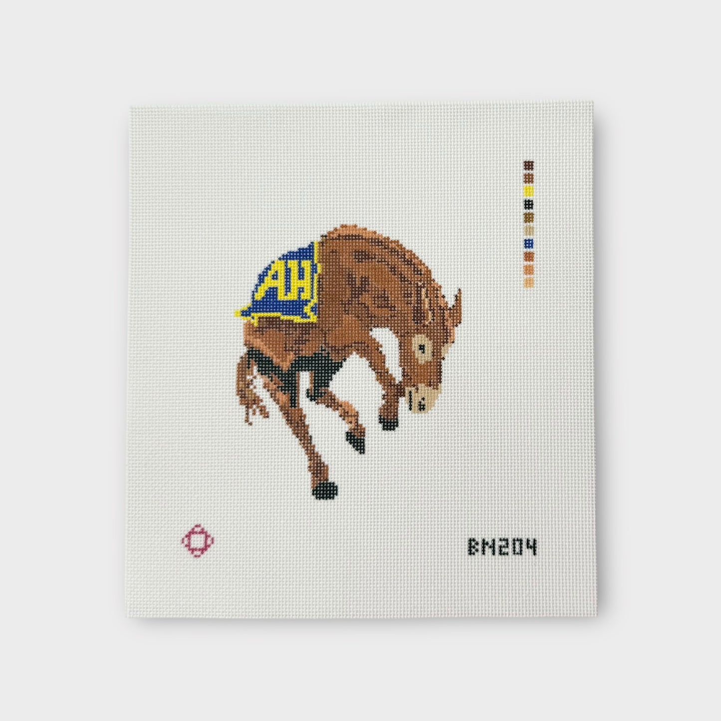 Alamo Heights Mule Needlepoint Ornament Canvas