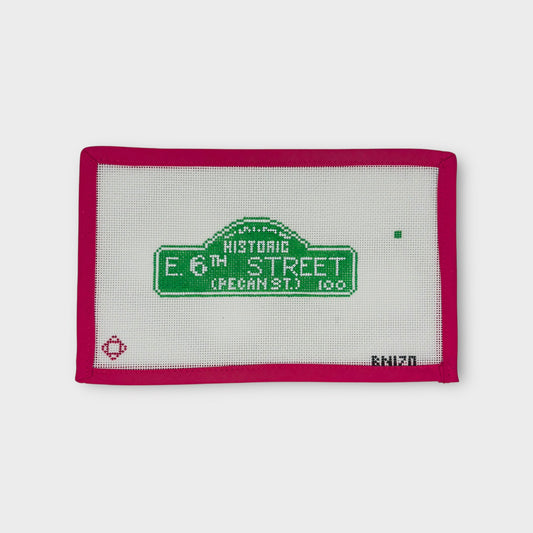 6th Street Sign Needlepoint Ornament Canvas