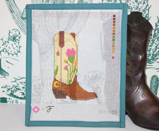 The Cactus Boot Needlepoint Canvas (Fraulein Boots x Bexar Needleworks)