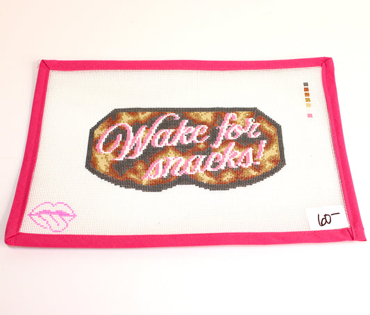 "Wake for Snacks!" Clutch Insert Needlepoint Canvas (Tongue-In-Chic)
