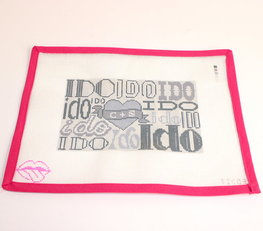 "I Do" Clutch Insert Needlepoint Canvas (Tongue-in-Chic)
