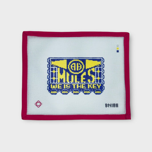 Alamo Heights Mules “WE IS THE KEY” Needlepoint Ornament Canvas