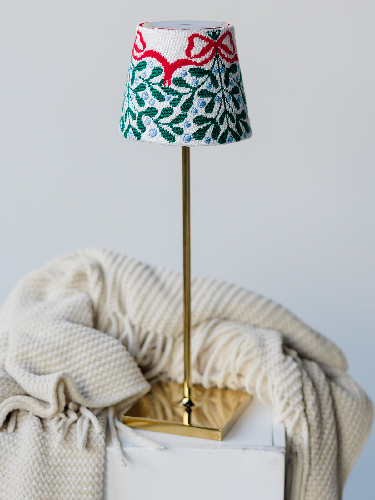 Red Bow Mistletoe Lampshade (Penny & Penny)