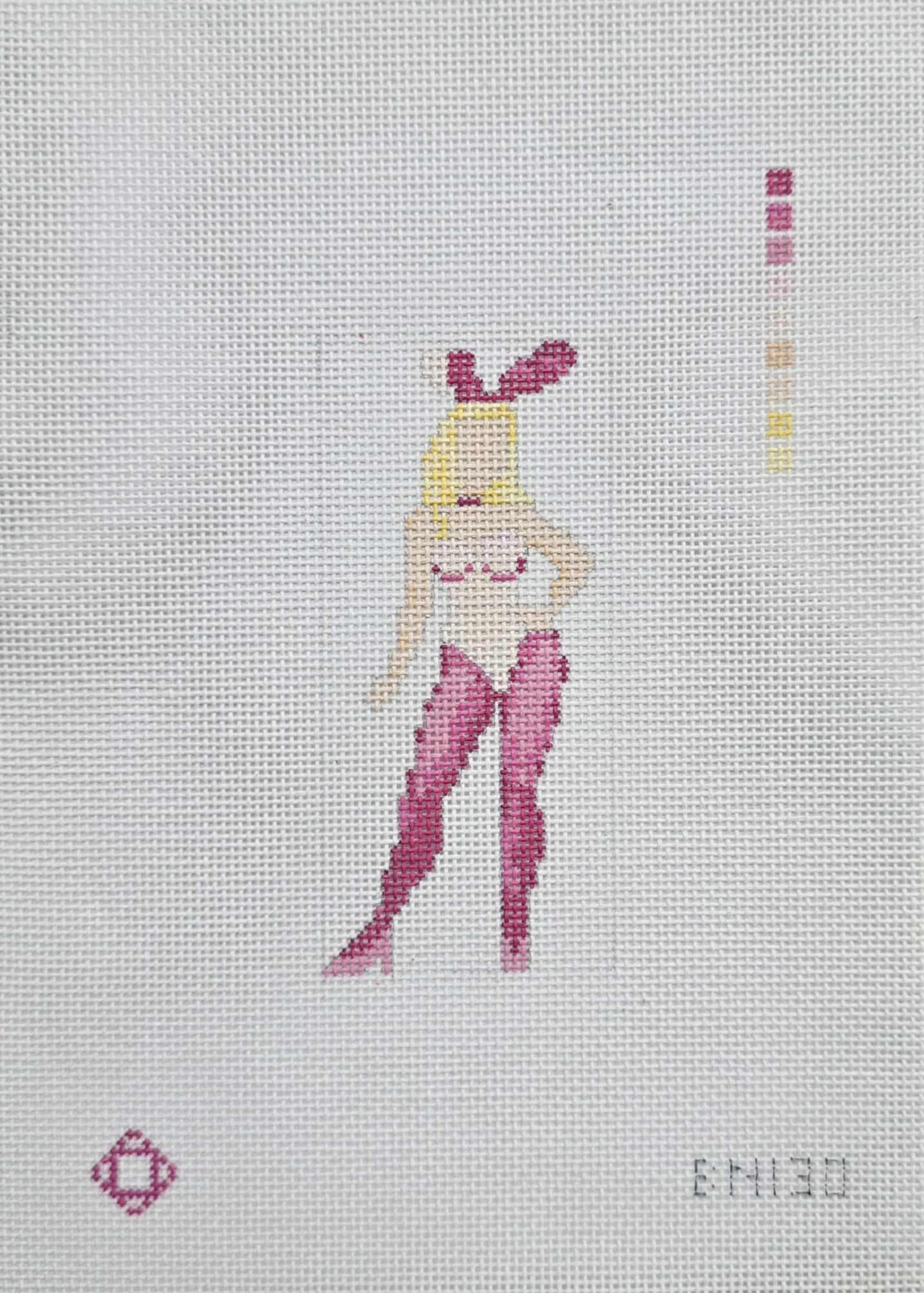 Legally Blonde Bunny Ear Needlepoint Ornament Canvas