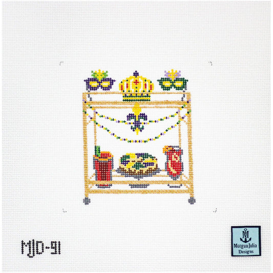 Mardi Gras Bar Cart (Morgan Julia Designs)