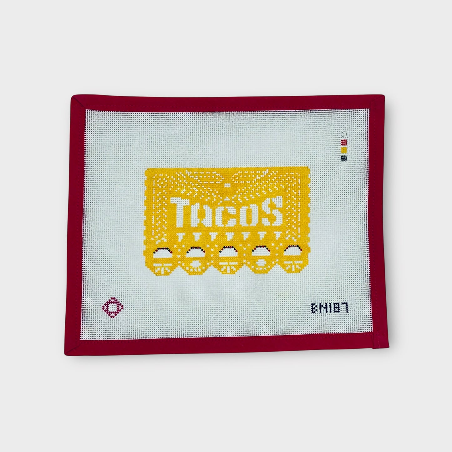 Taco Papel Picado Needlepoint Ornament Canvas