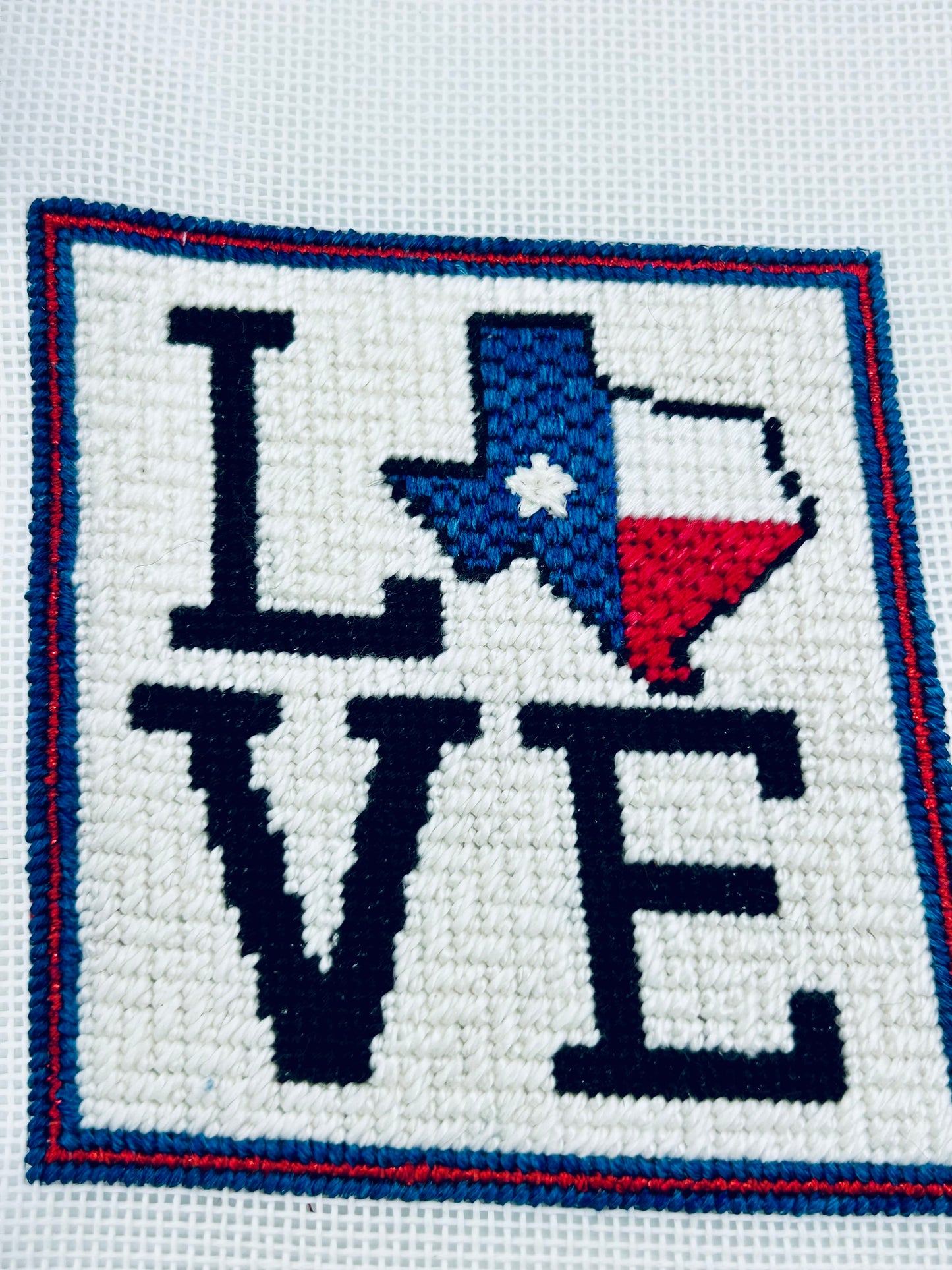 Texas Love Needlepoint Ornament Canvas