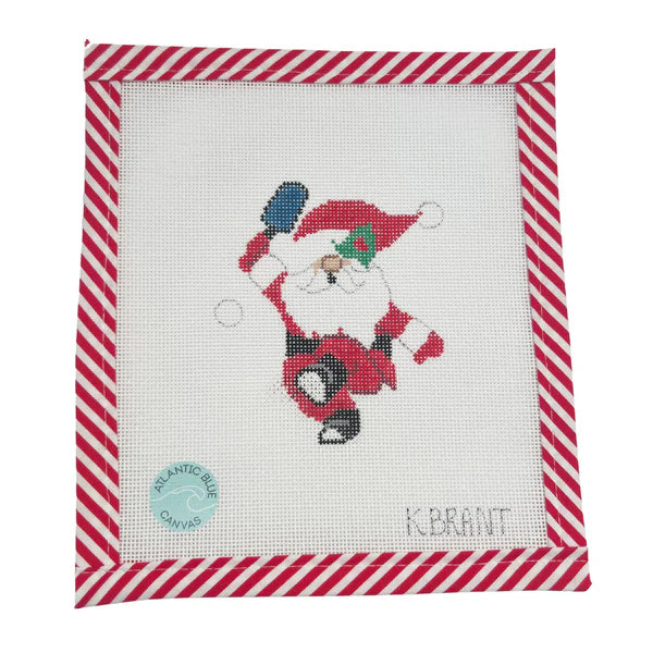Pickleball Santa Needlepoint Ornament Canvas
