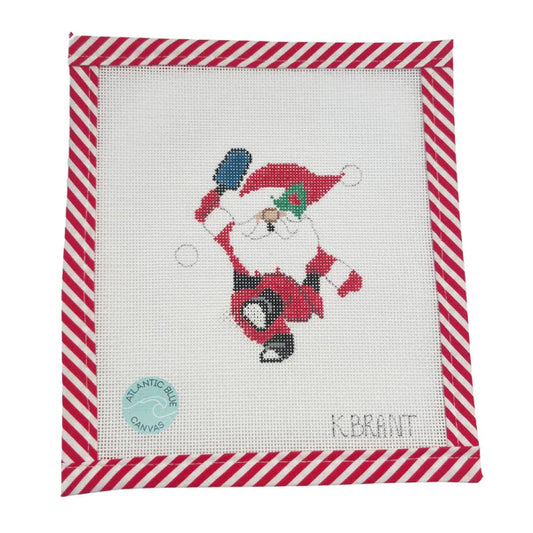 Pickleball Santa Needlepoint Ornament Canvas