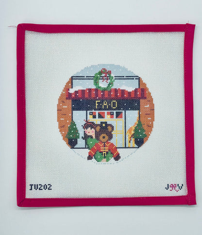 Fao Brunette Round Needlepoint Canvas