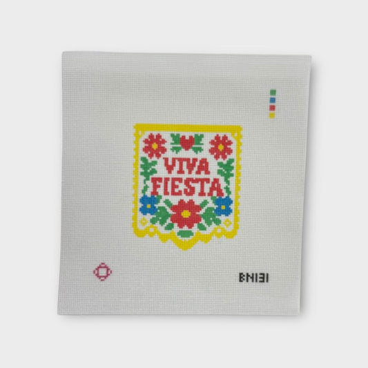 VIva Fiesta Papel Picado Needlepoint Ornament Canvas