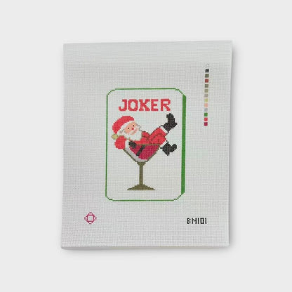 Santa Joker Mah Jong Tile Needlepoint Canvas