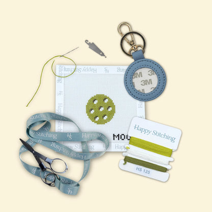 In a Pickle Needlepoint Key Fob SELF FINISHING KIT (by Happy Stitching)