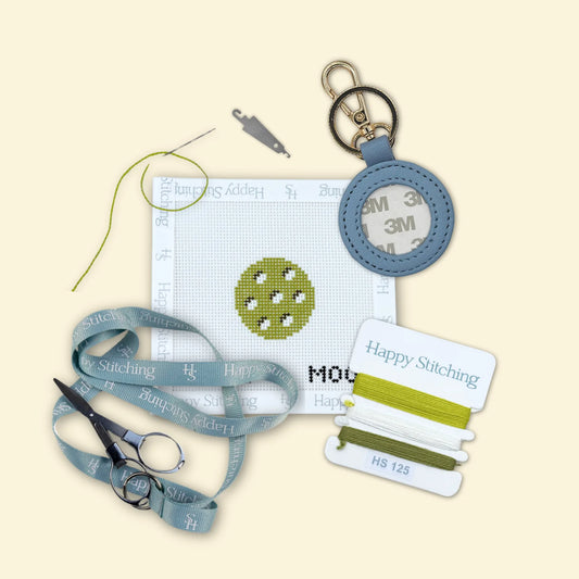 In a Pickle Needlepoint Key Fob SELF FINISHING KIT (by Happy Stitching)