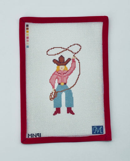 Cowgirl Needlepoint Ornament Canvas