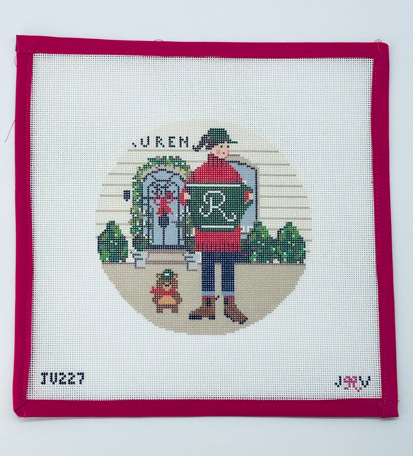 Ralph's Holiday Large Round Needlepoint Canvas