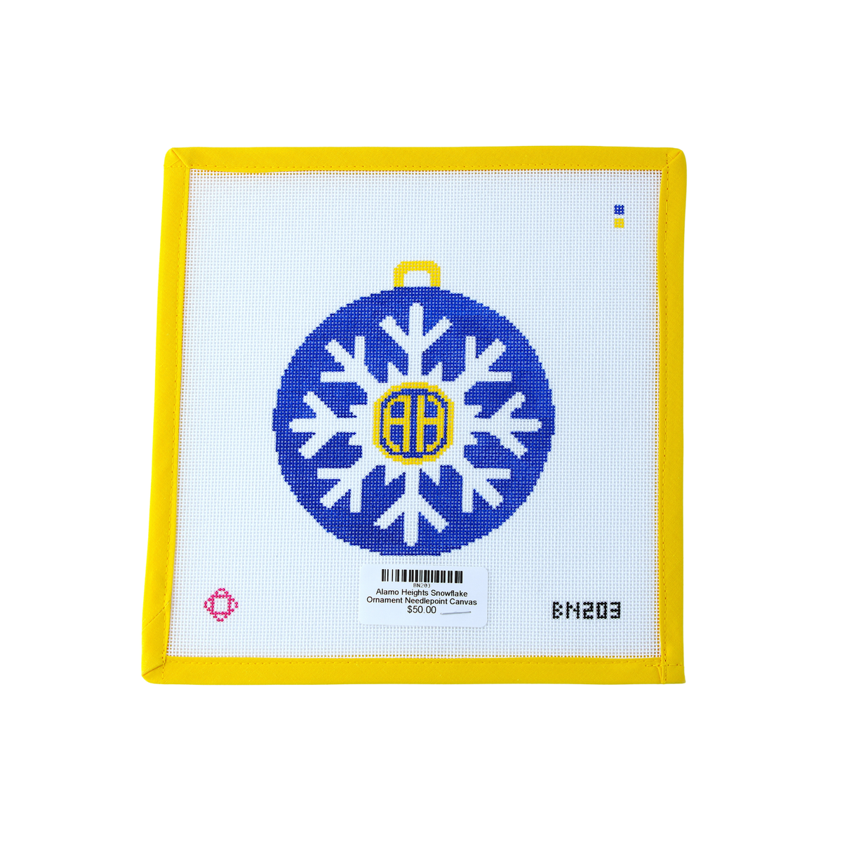 Alamo Heights Snowflake Ornament Needlepoint Canvas