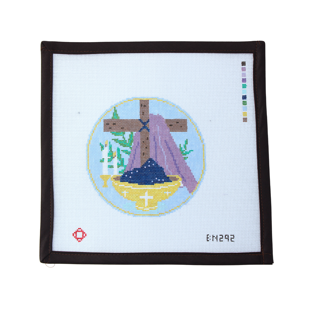 Ash Wednesday Round Needlepoint Ornament Canvas