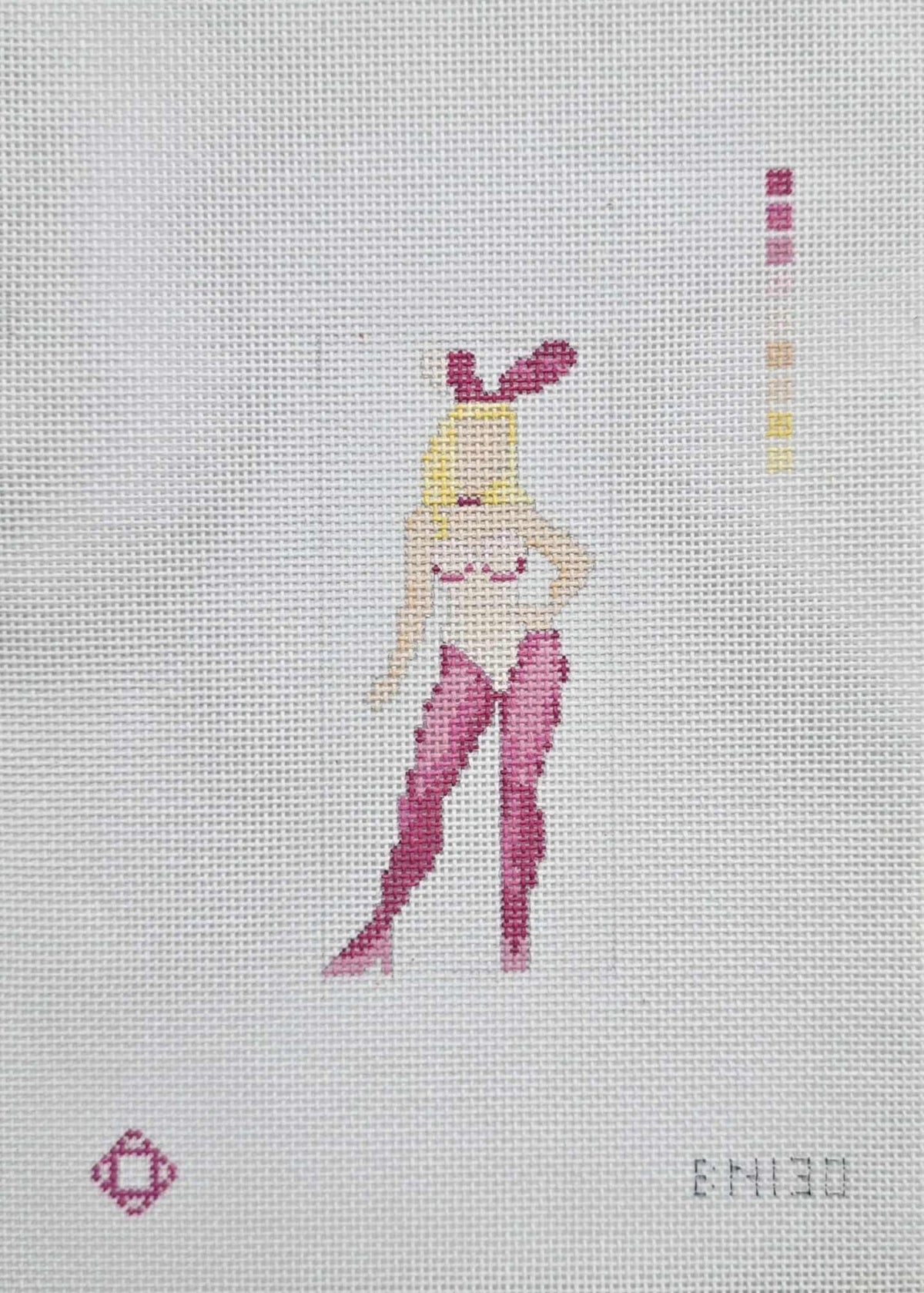 Legally Blonde Bunny Ear Needlepoint Ornament Canvas