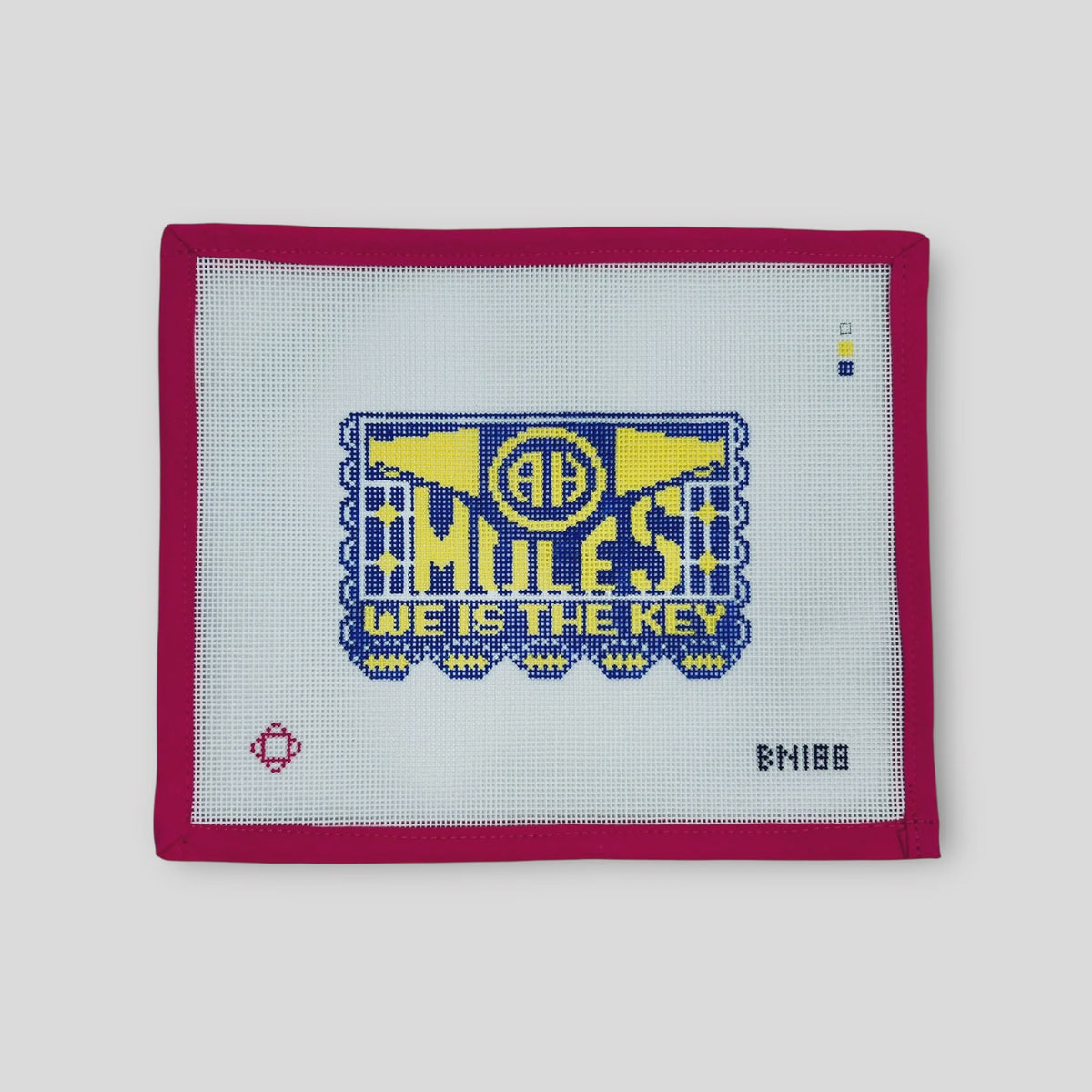 Alamo Heights Mules “WE IS THE KEY” Needlepoint Ornament Canvas