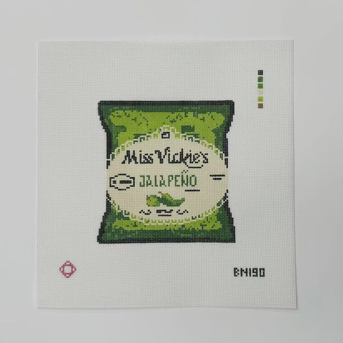 Miss Vicky’s Jalapeño Chips Needlepoint Ornament Canvas