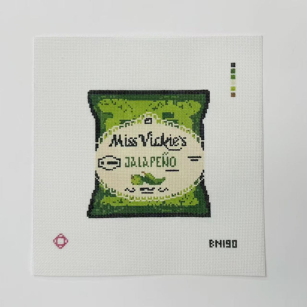 Miss Vicky’s Jalapeño Chips Needlepoint Ornament Canvas