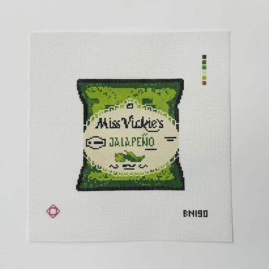 Miss Vicky’s Jalapeño Chips Needlepoint Ornament Canvas