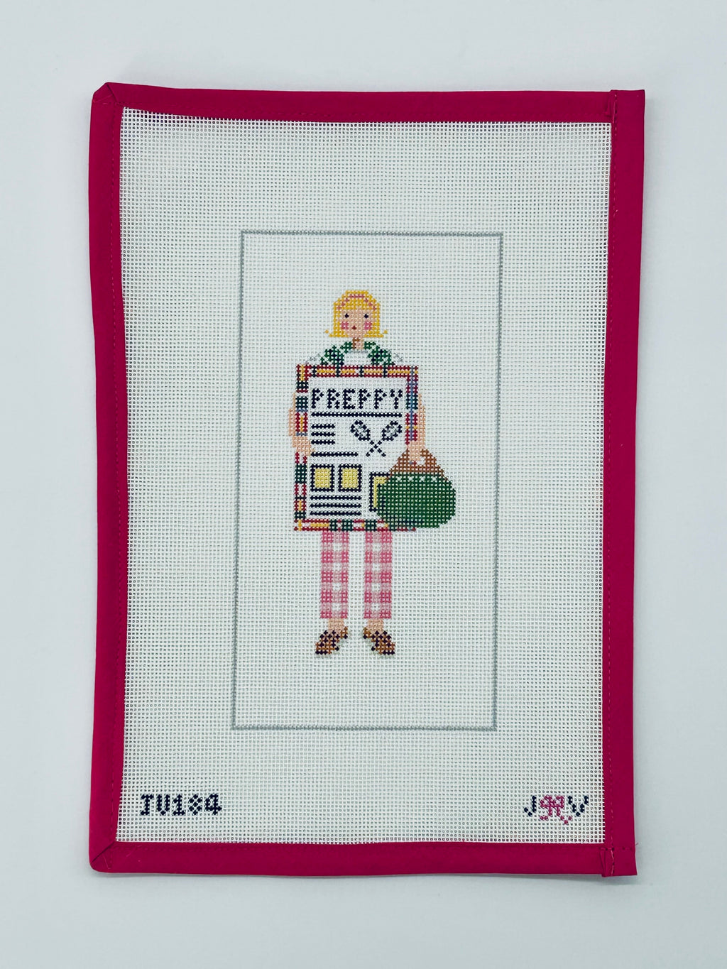 Preppy Blonde Needlepoint Canvas