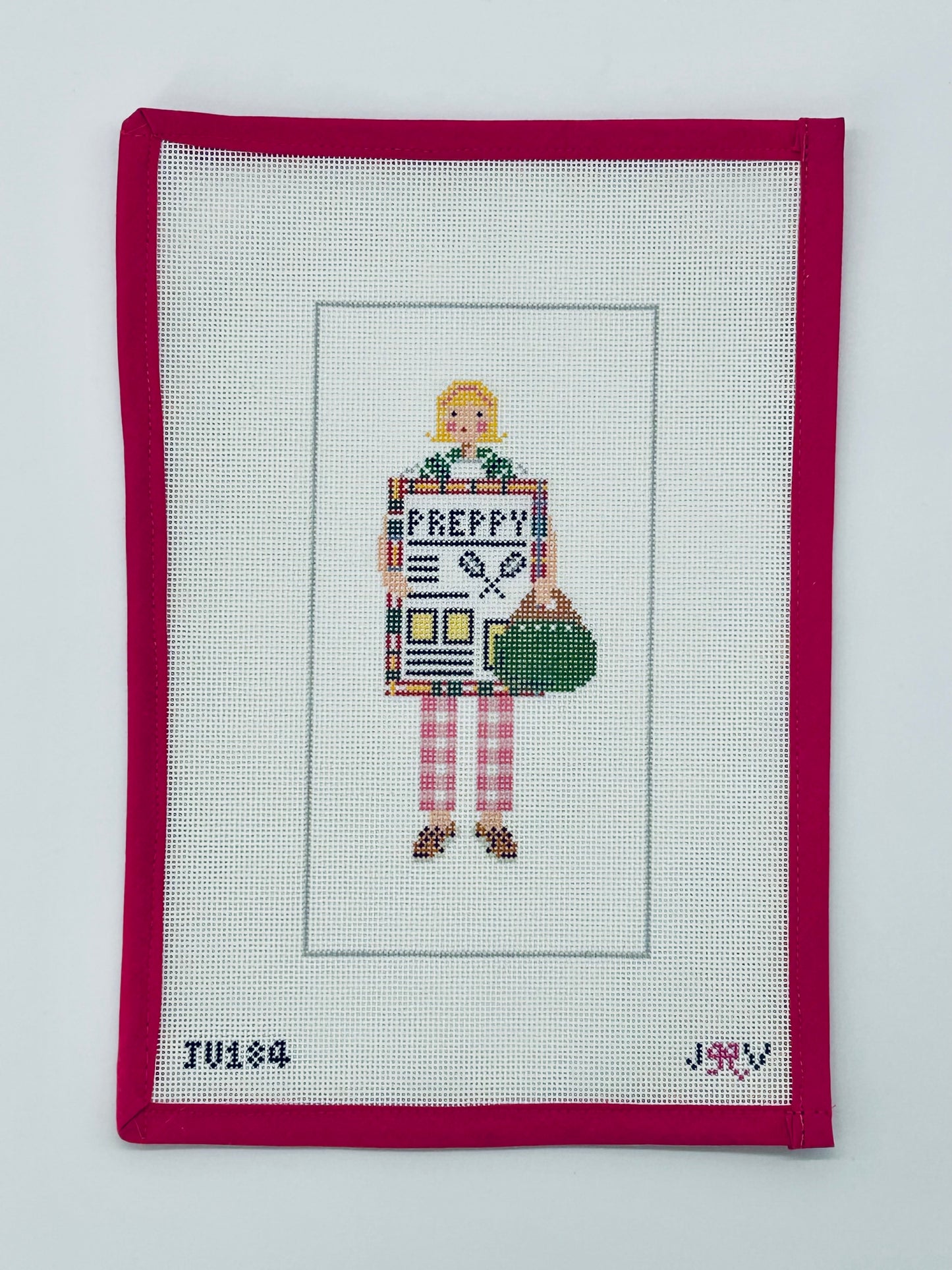 Preppy Blonde Needlepoint Canvas