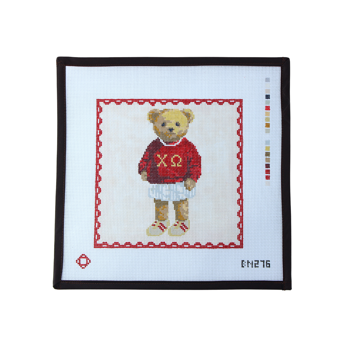 Chi Omega Bear Needlepoint Canvas