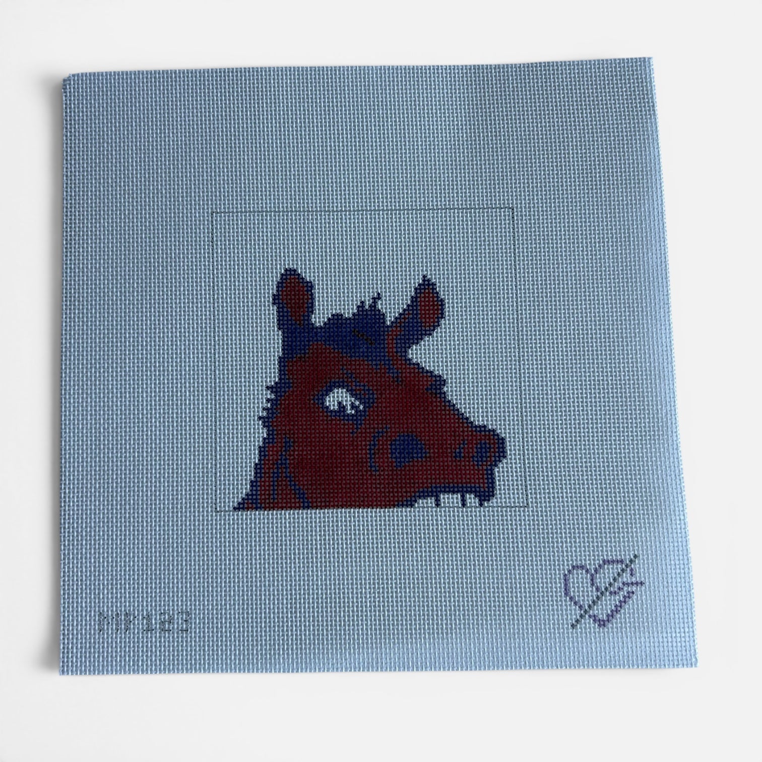 Petunia Peeper Needlepoint Canvas and Stitch Guide