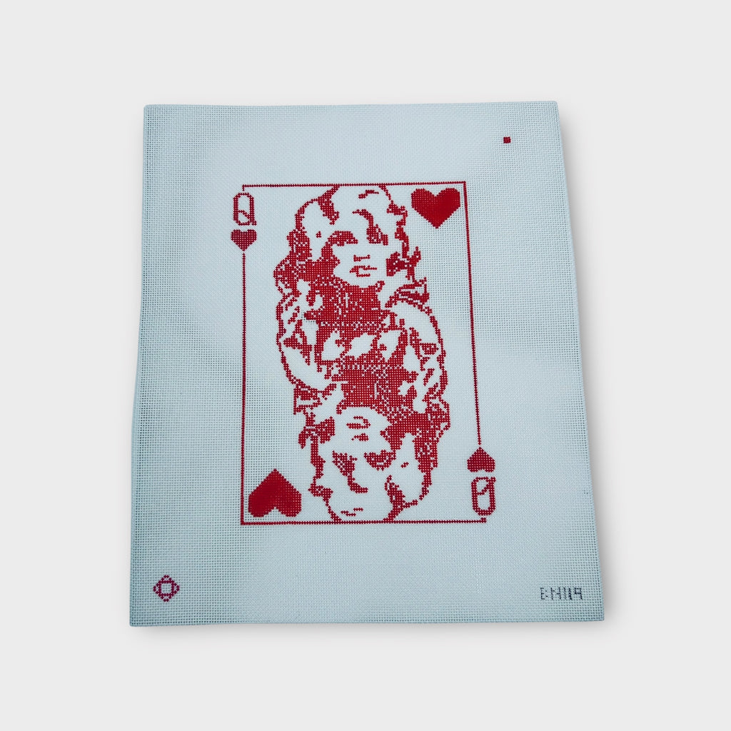 Dolly Queen of Diamonds Needlepoint Pillow/Tray Insert Canvas
