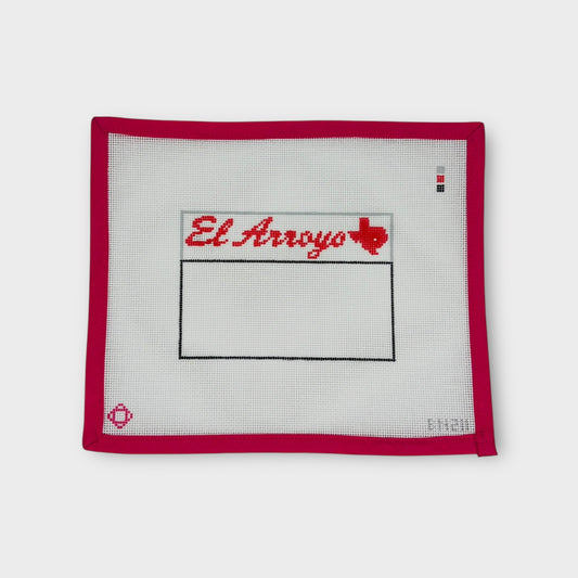 El Arroyo Sign Needlepoint Ornament Canvas