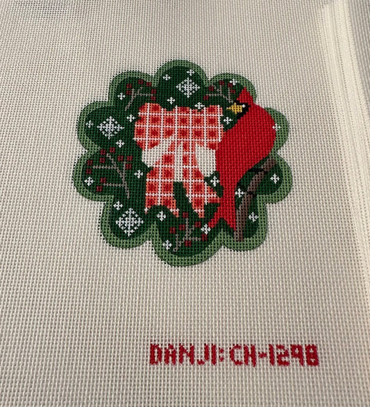 Cardinal Ornament Needlepoint Canvas by Danji