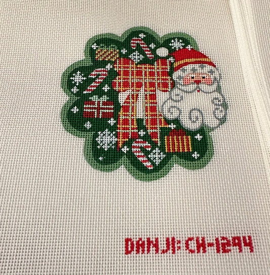 Santa Ornament Needlepoint Canvas by Danji