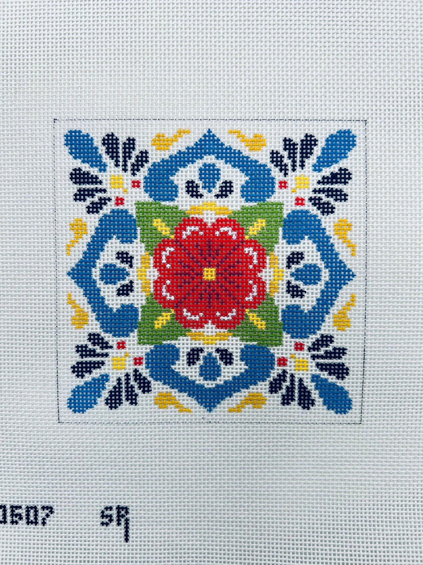 Talavera Tiles Needlepoint Canvas, Coaster Set