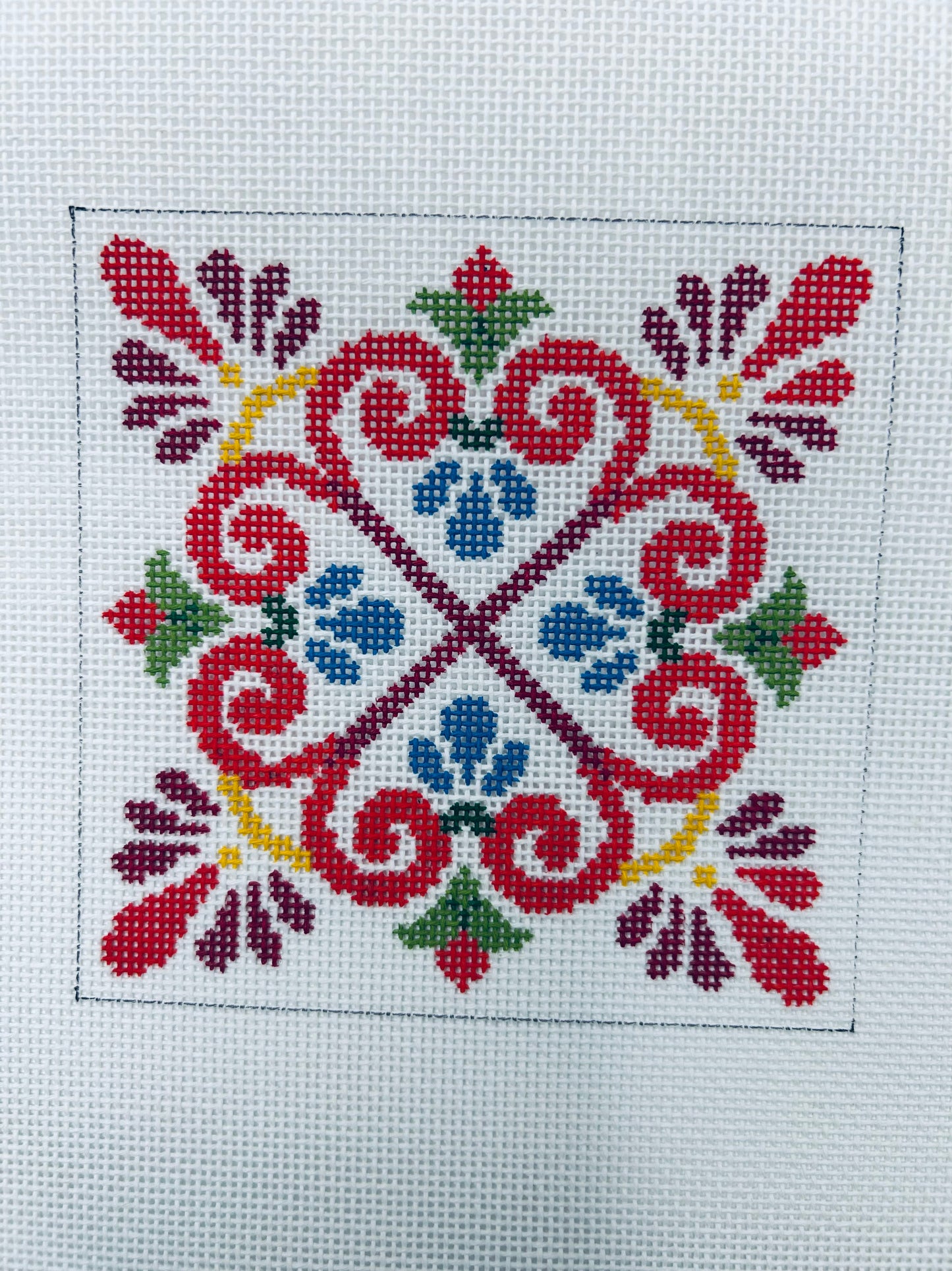 Talavera Tiles Needlepoint Canvas, Coaster Set