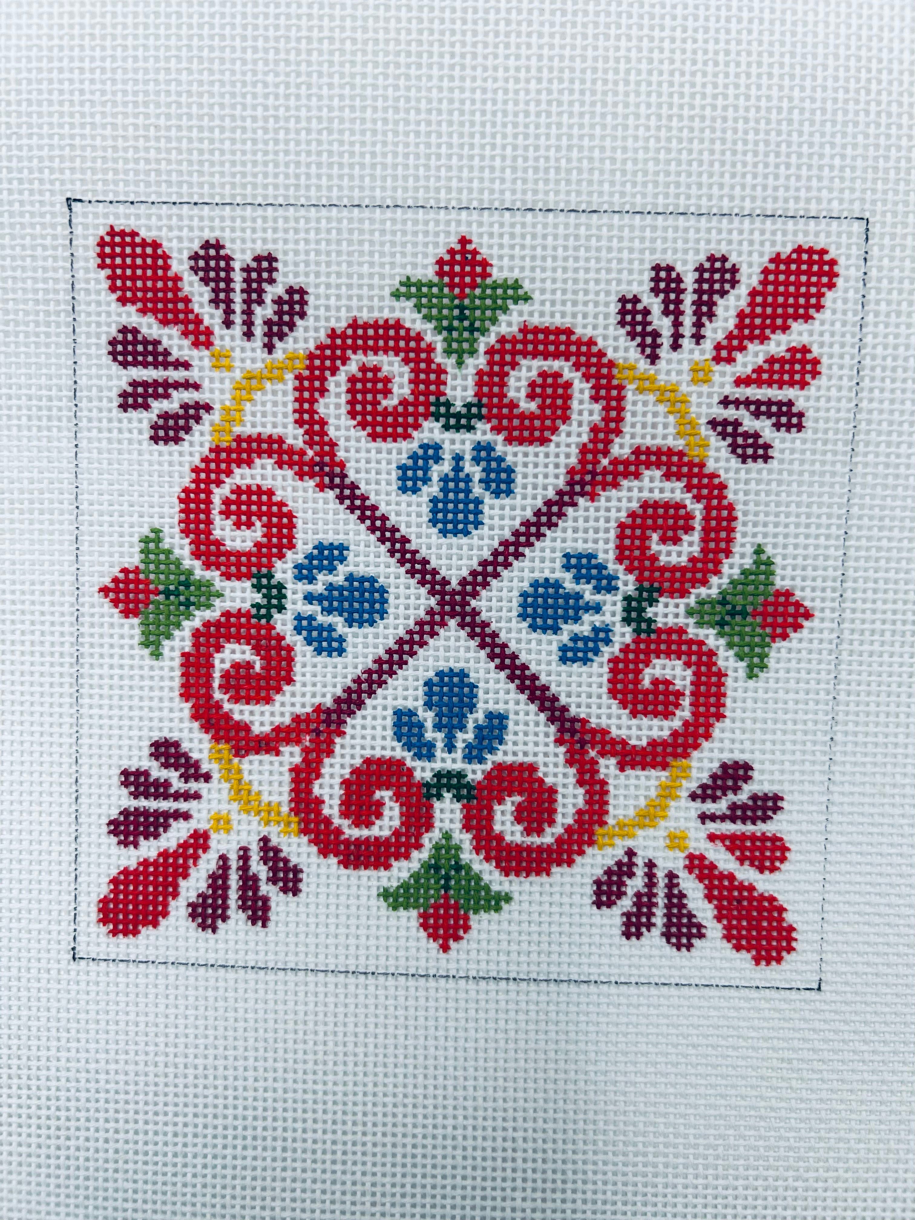Talavera Tiles Needlepoint Canvas, Coaster Set