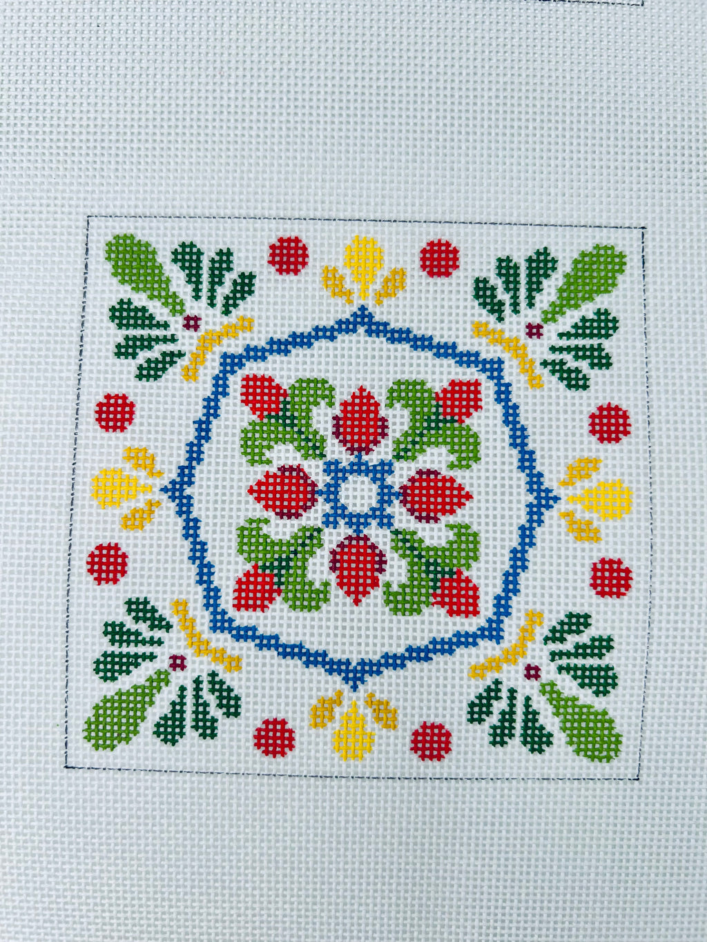 Talavera Tiles Needlepoint Canvas, Coaster Set