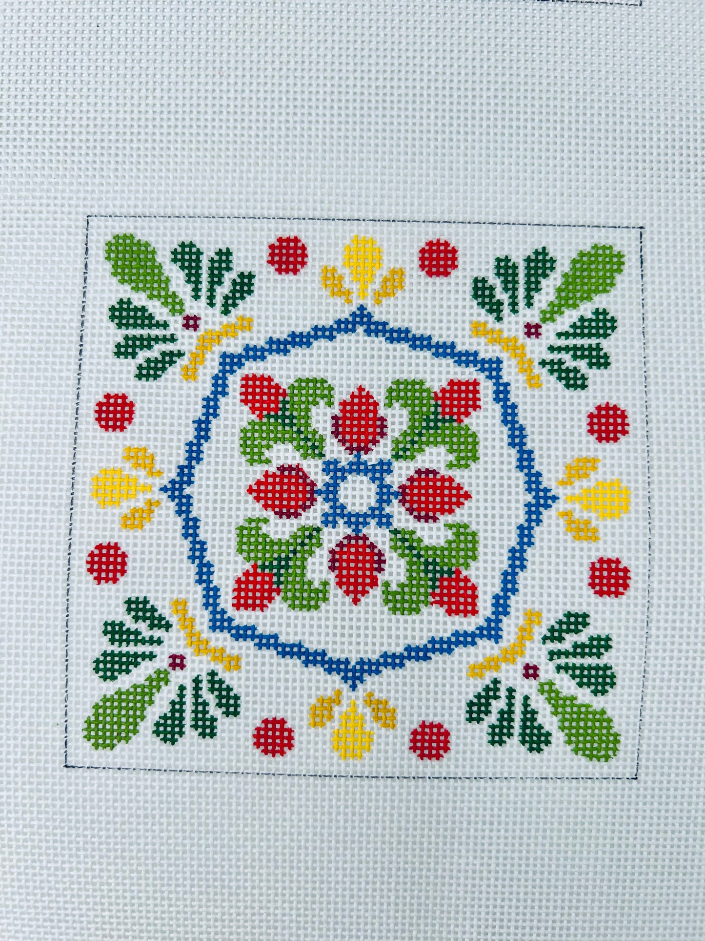 Talavera Tiles Needlepoint Canvas, Coaster Set