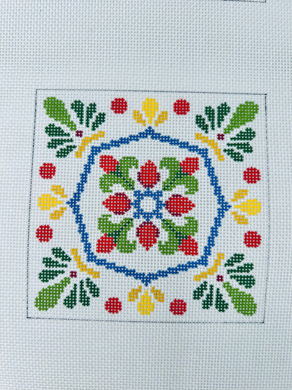 Talavera Tiles Needlepoint Canvas, Coaster Set