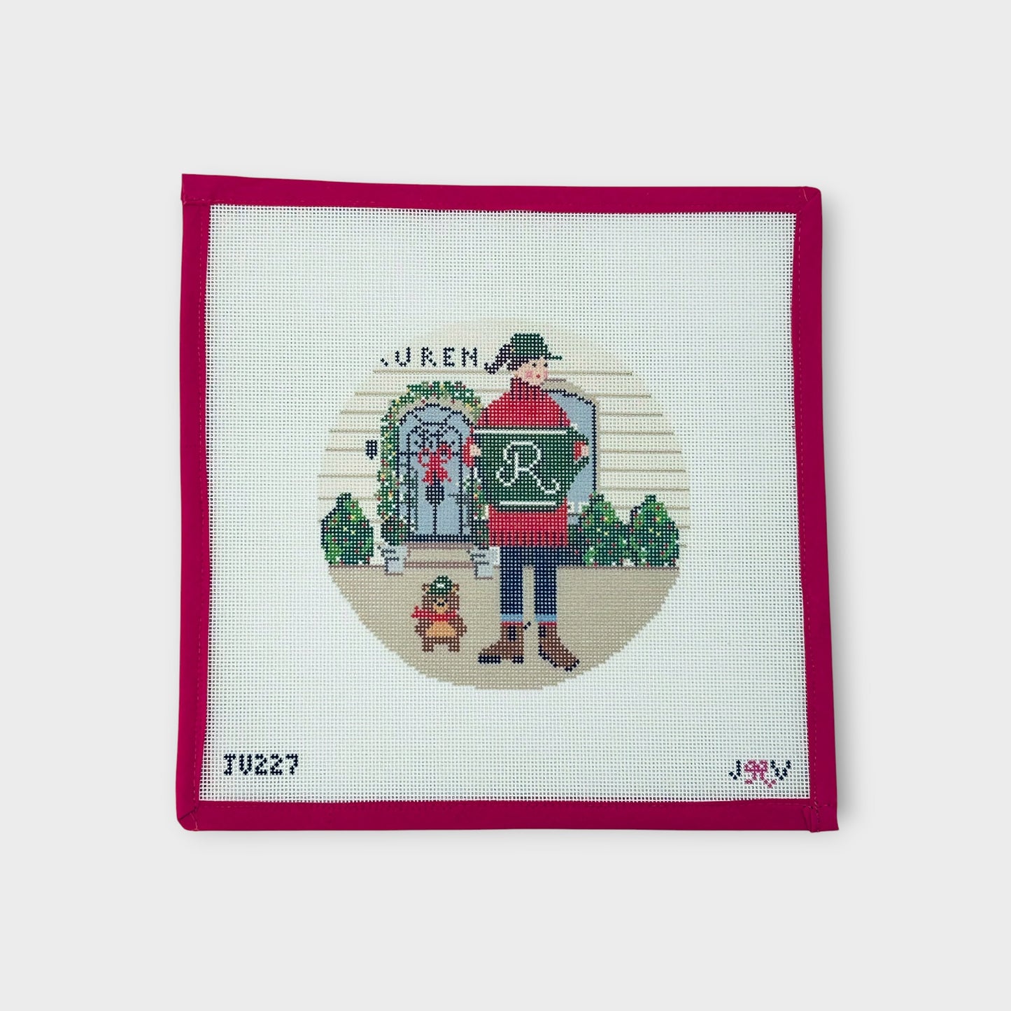 Ralph's Holiday Large Round Needlepoint Canvas