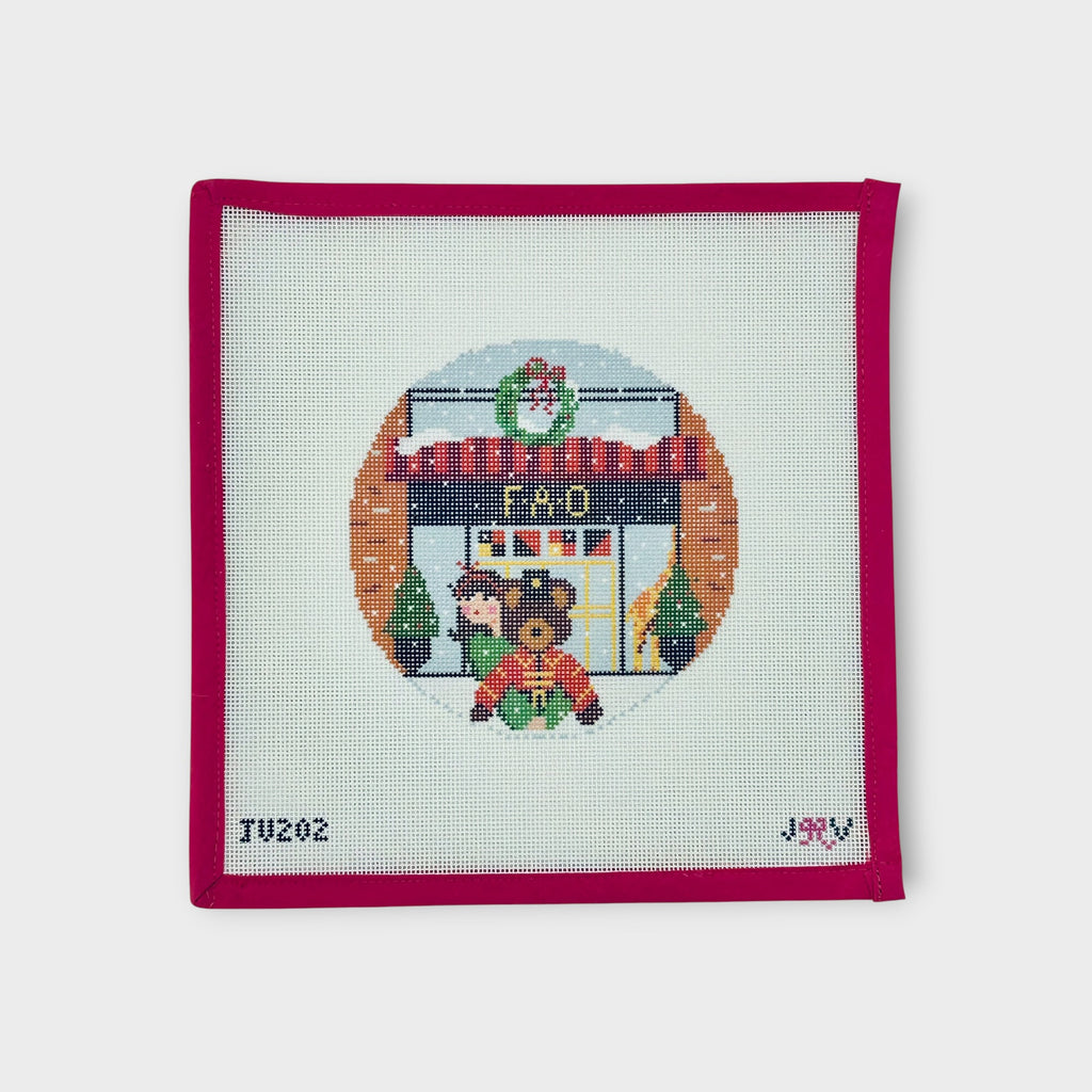 Fao Brunette Round Needlepoint Canvas