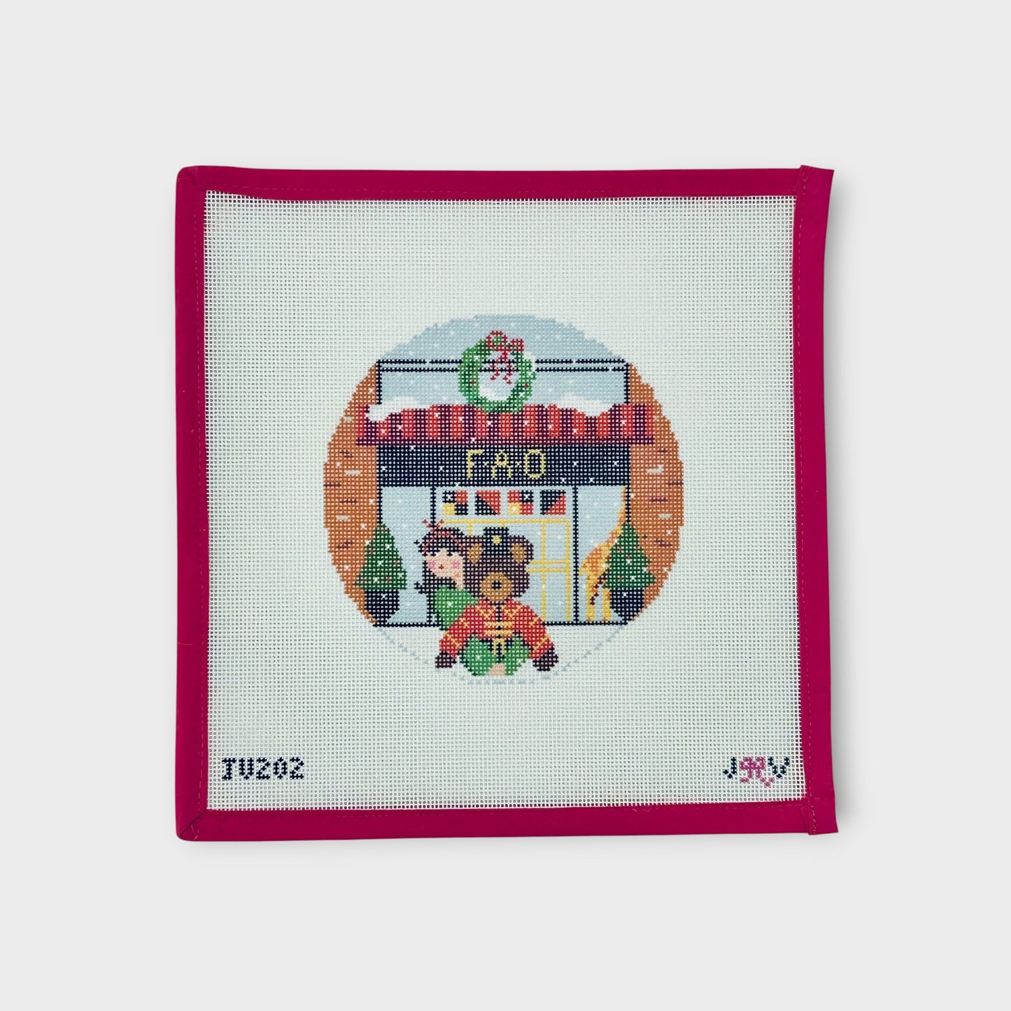 Fao Brunette Round Needlepoint Canvas