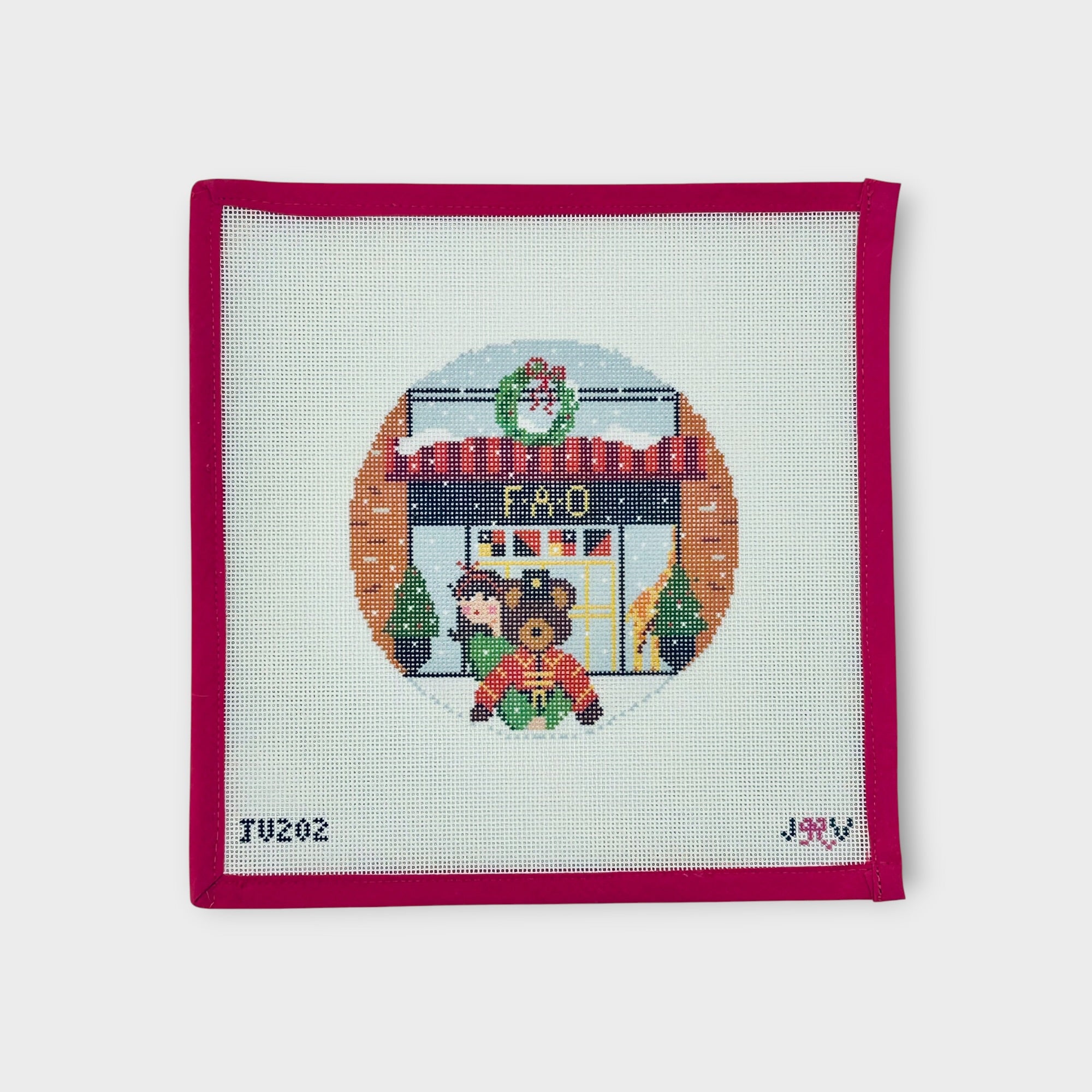 Fao Brunette Round Needlepoint Canvas