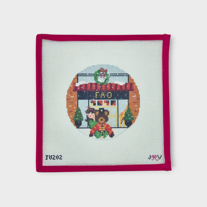 Fao Brunette Round Needlepoint Canvas
