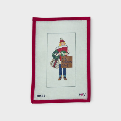 Christmas Shopper Blonde Needlepoint Canvas