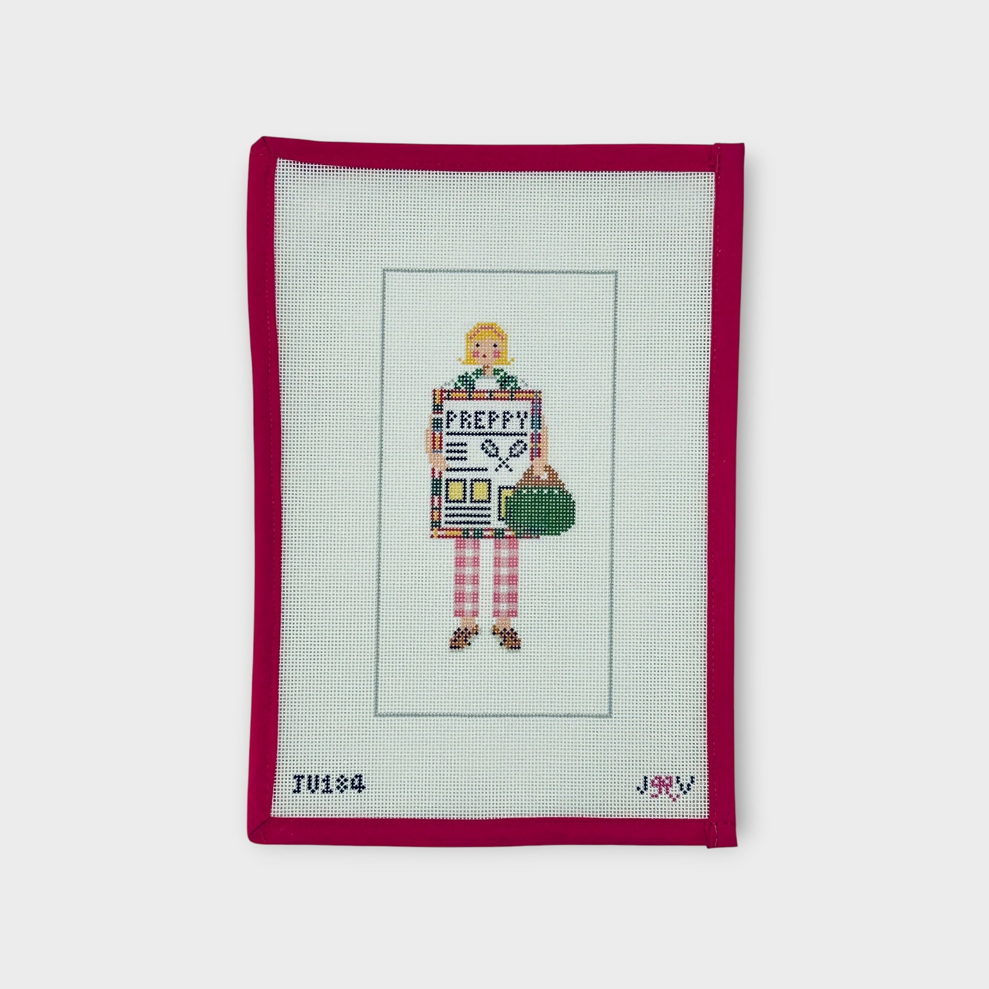Preppy Blonde Needlepoint Canvas
